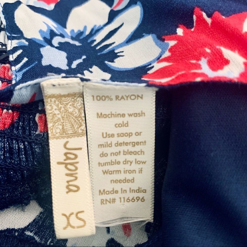 Japna Navy Blue Hawaiian Floral Print Maxi Dress Size XS - Picture 8 of 8
